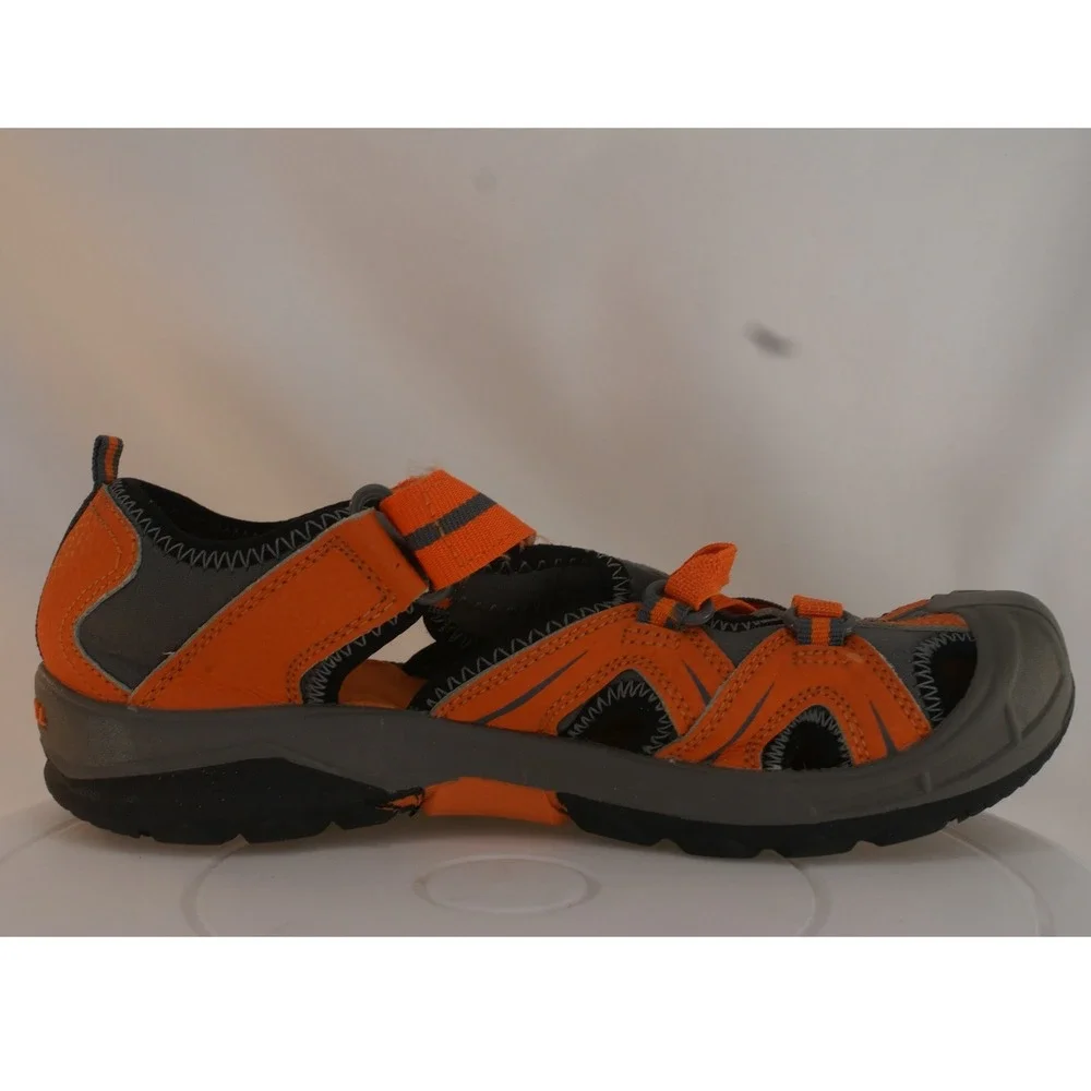 Merrell Hydro Kids Orange Gray Leather Mesh Water Sandals MY56930 US 4M EU 35